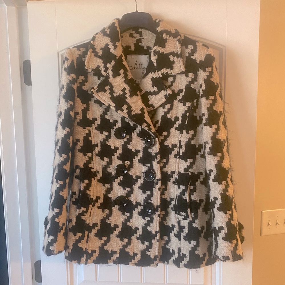 Molly wool black and white pea coat